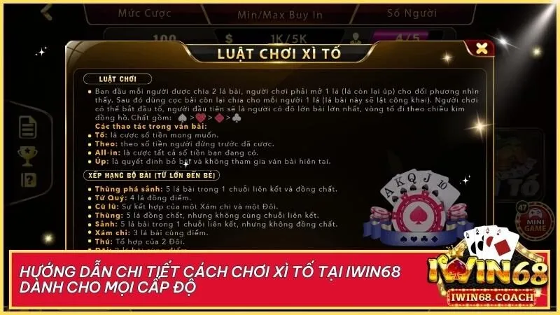 Xì tố tại Iwin68 - Luật chơi, chiến thuật và mẹo chơi hiệu quả 3 Bắt đầu ván xì tố tại Iwin68 với hai lá bài và lựa chọn chiến thuật phù hợp