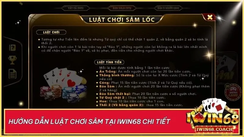Luật chơi Sâm tại Iwin68 đơn giản, dễ hiểu! Nắm vững cách chơi, cách tính điểm và chiến thuật để chinh phục mọi ván đấu