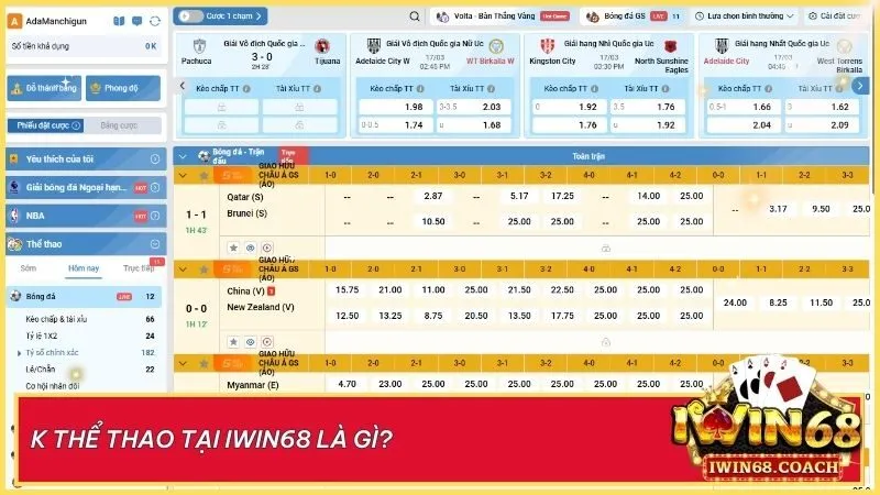Cá cược dễ dàng, trải nghiệm đẳng cấp với K thể thao tại Iwin68