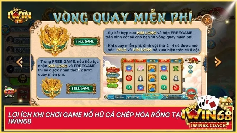 Game nổ hũ Cá Chép Hóa Rồng tại Iwin68: Trải nghiệm cá cược đầy hấp dẫn 4 Cơ hội nổ hũ siêu khủng, vòng quay miễn phí hấp dẫn, và hàng loạt giải thưởng lớn đang chờ bạn